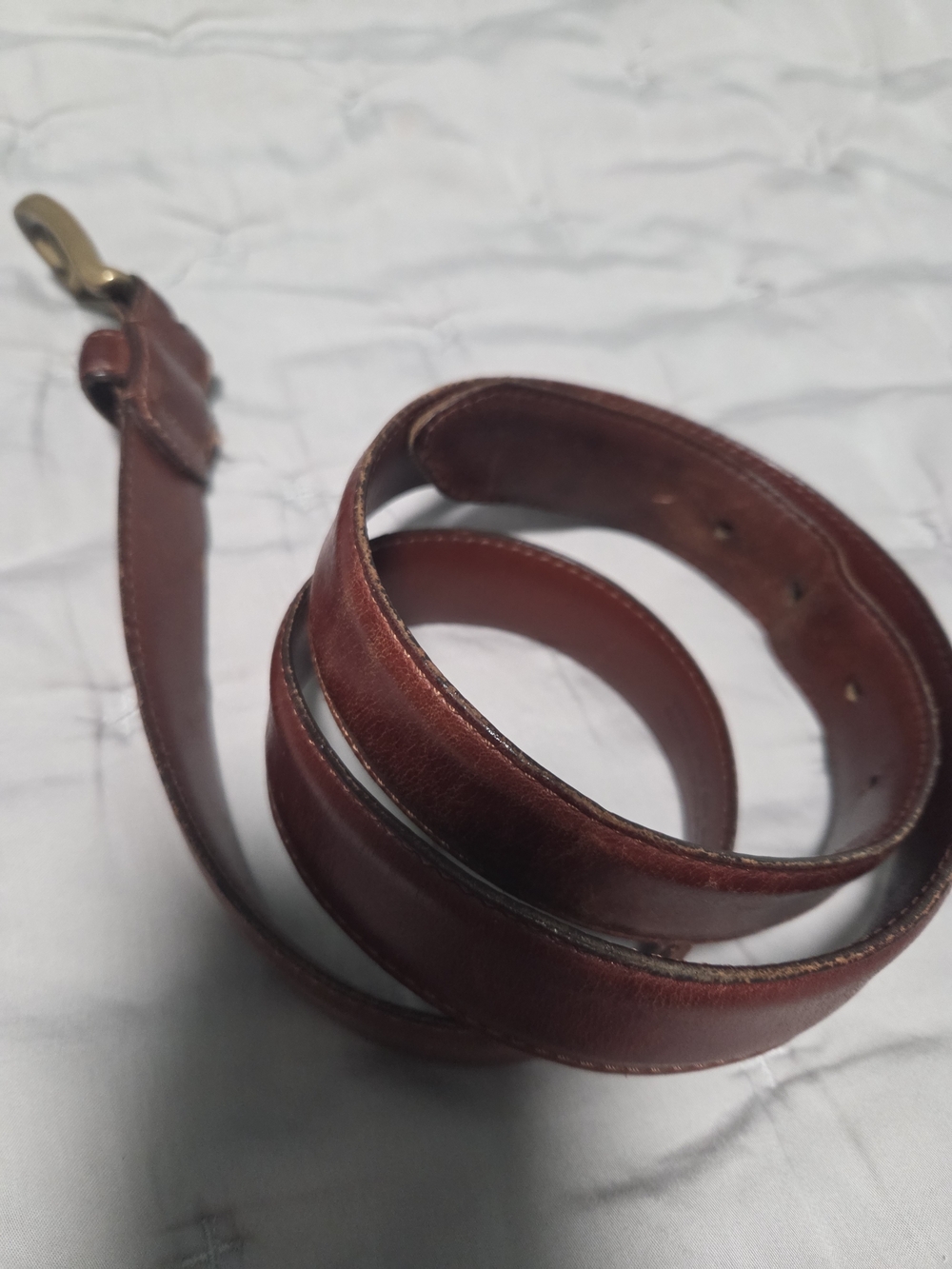 Coach Men’s Leather Belt in Deep Brown with Brass Buckle